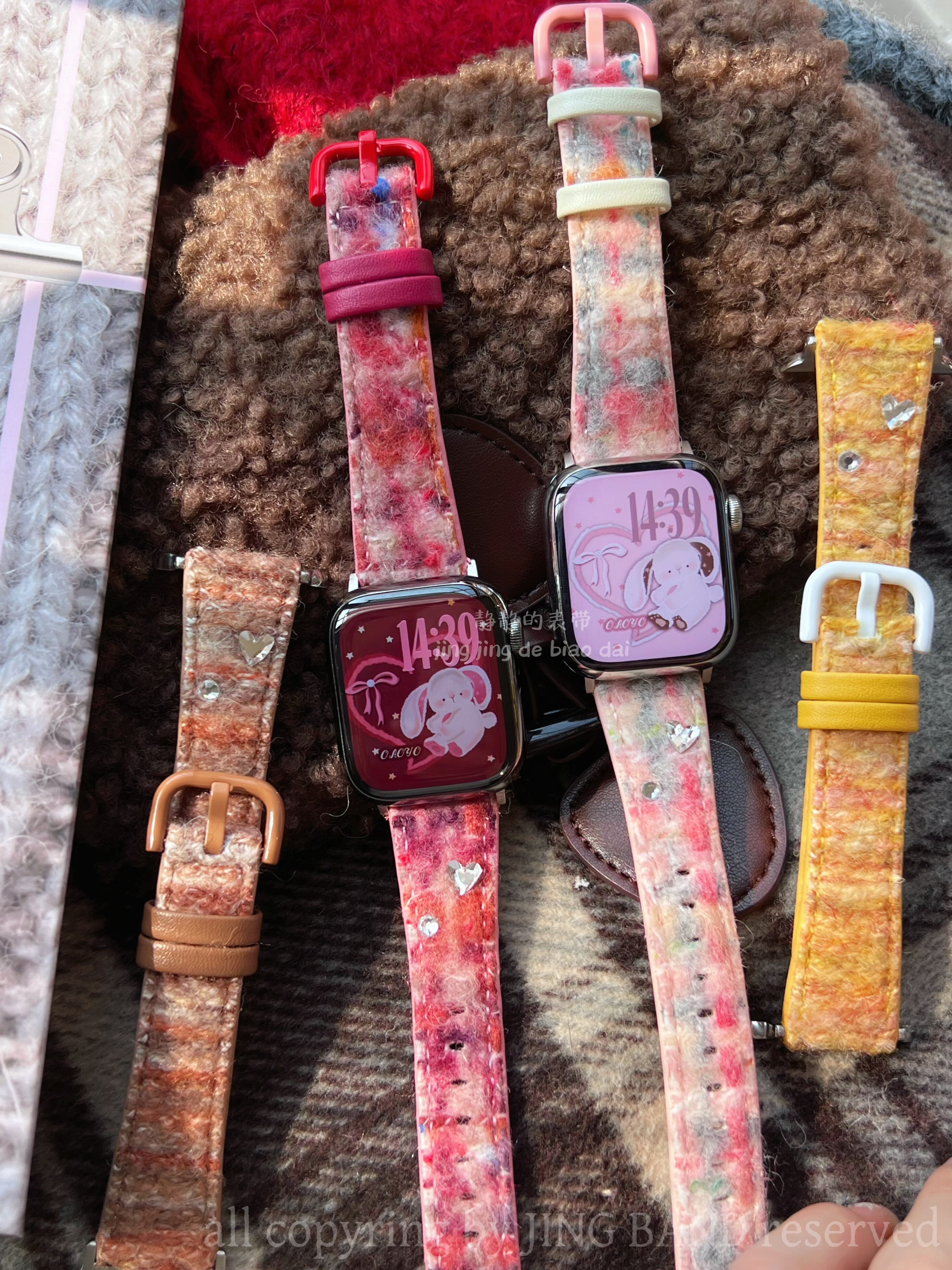 圈圈羊毛卷秋冬毛呢适用于苹果手表s11代静静的表带iwatch10987s,智能设备,智能手表手环表带/腕带,淘宝优惠券,粉丝福利购,淘宝优惠卷