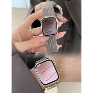 星光色金属磁吸米兰尼斯适用于苹果s10手表applewatch9静静 表带