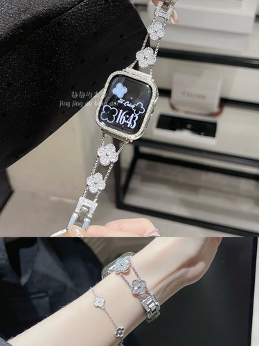 满钻四叶草满钻iwatch静静的表带