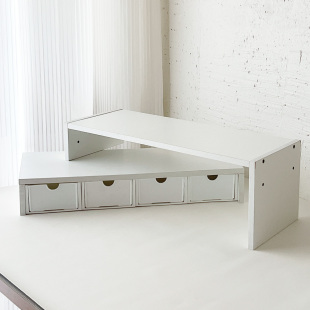 转角桌面垫高笔记本学习增高架书桌抽屉收纳盒抽屉式办公置物架