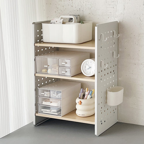 洞洞板大容量书桌收纳置物架学生