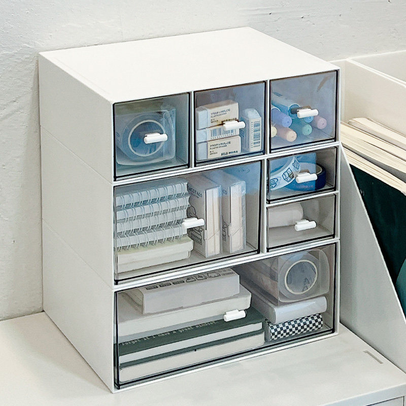 透明书桌上文具桌面收纳盒抽屉式办公室整理盒亚克力化妆品置物架