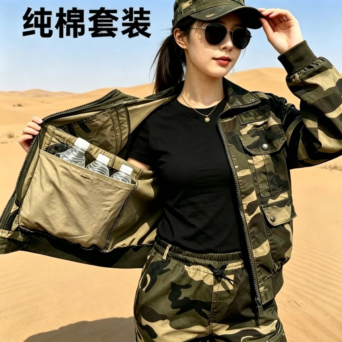 纯棉加厚迷彩服工作服多口袋