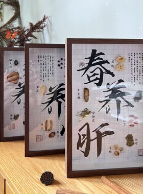 中医文创标本展示材标本装饰画中草药标本相框标本画diy