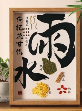 二十四节气中医文创标本展示材标本装饰画中草药标本相框