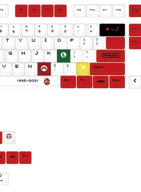 玛丽奥红键帽原厂高度PBT热升华键帽球帽DSA机械键盘键帽