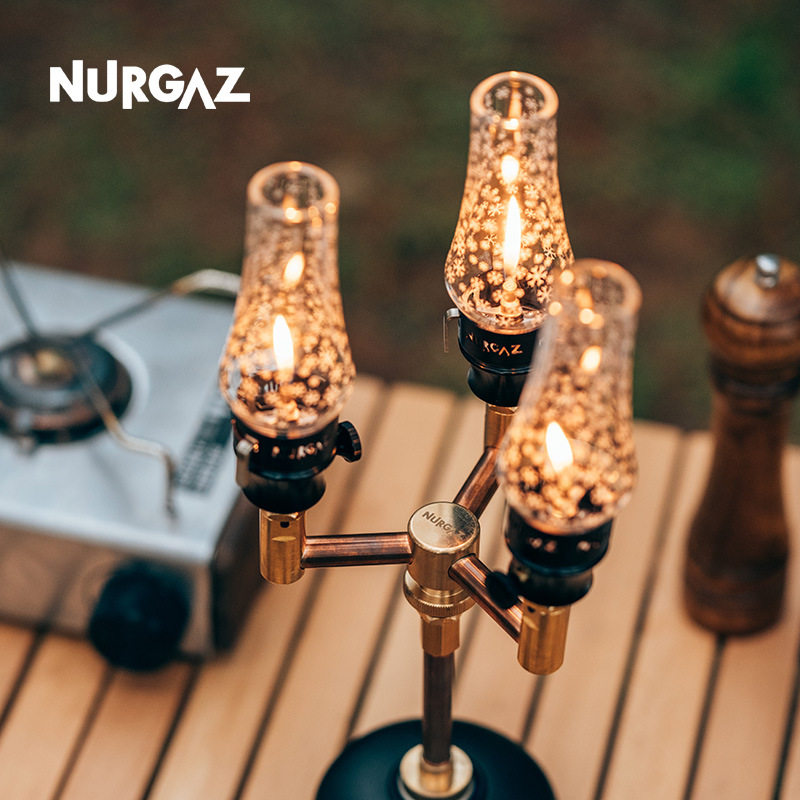 NURGAZ户外野营灯便携燃气灯无灯芯氛围灯可调亮度帐篷灯随身提灯