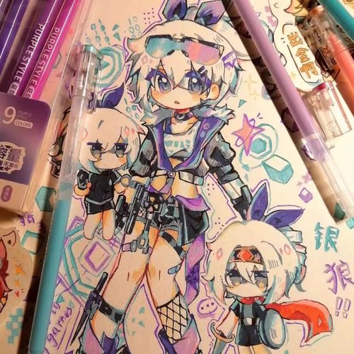 蓝果手帐笔联名彩色中性笔涂鸦笔