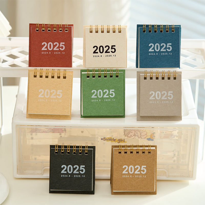 2025年迷你小台历简约ins风日历桌面摆件创意记事本计划打卡月历