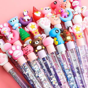 少女流沙中性笔闪光发光创意儿童超萌网红可爱小学生文具礼物水笔