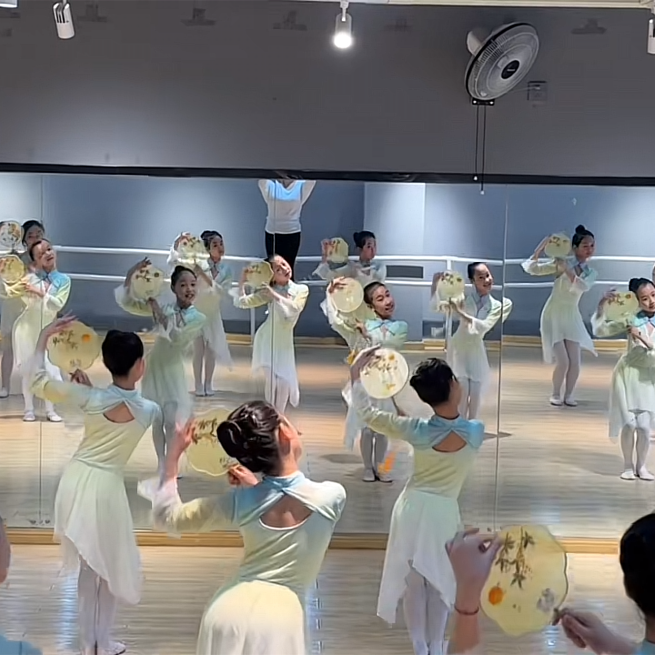 抖音旎旎老师扇语春风同款扇子舞蹈演出服装古典舞纱衣练功舞蹈服