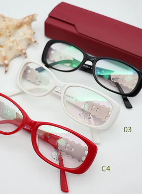 实体配镜SUDUPOLO水钻奢华纯板材全框女时尚大红眼镜框镜架P-5054