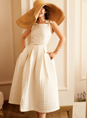 高端轻奢女装气质名媛优雅连衣裙赫本大摆伞裙聚会礼服裙 71871