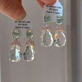 LaHabanagirl水晶之心纯净剔透超闪气质个性 简约耳饰百搭耳夹耳钉