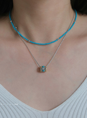 LaHabanagirl碧玉青葱天然绿松石神玉碧波气质感优雅简约项链