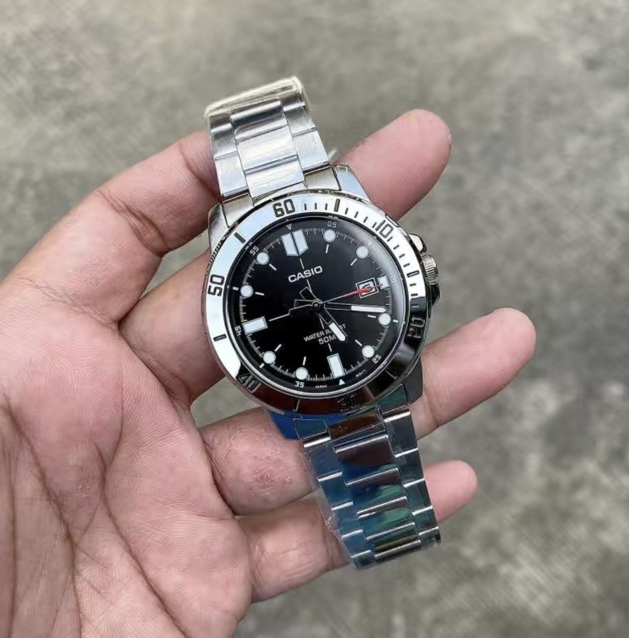 casio卡西欧男士商务休闲指针石英钢带手表男士腕表mtp-vd01系列