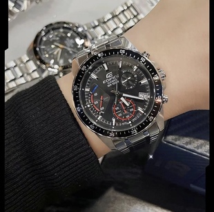 CASIO卡西欧EDIFICE系列三针三眼独角兽防水指针腕表钢壳钢带手表