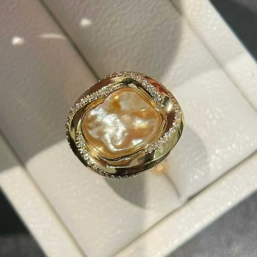 天然海水10-11mm无核野生金珠keshi戒指 简单高级 时髦精致,珠宝/钻石/翡翠,手饰,淘宝优惠券,粉丝福利购,淘宝优惠卷