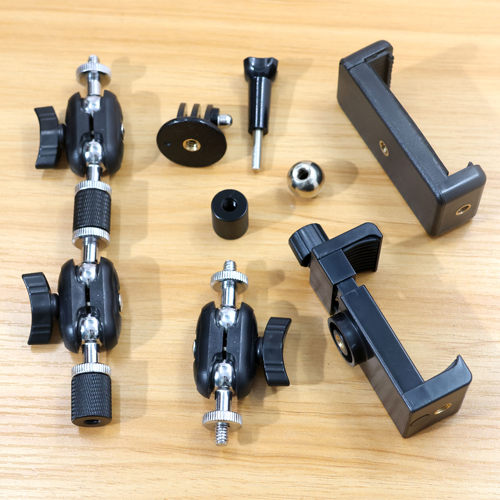 手机支架360度转接头1/4三脚架配件替换头花生夹豌豆夹延长转接头