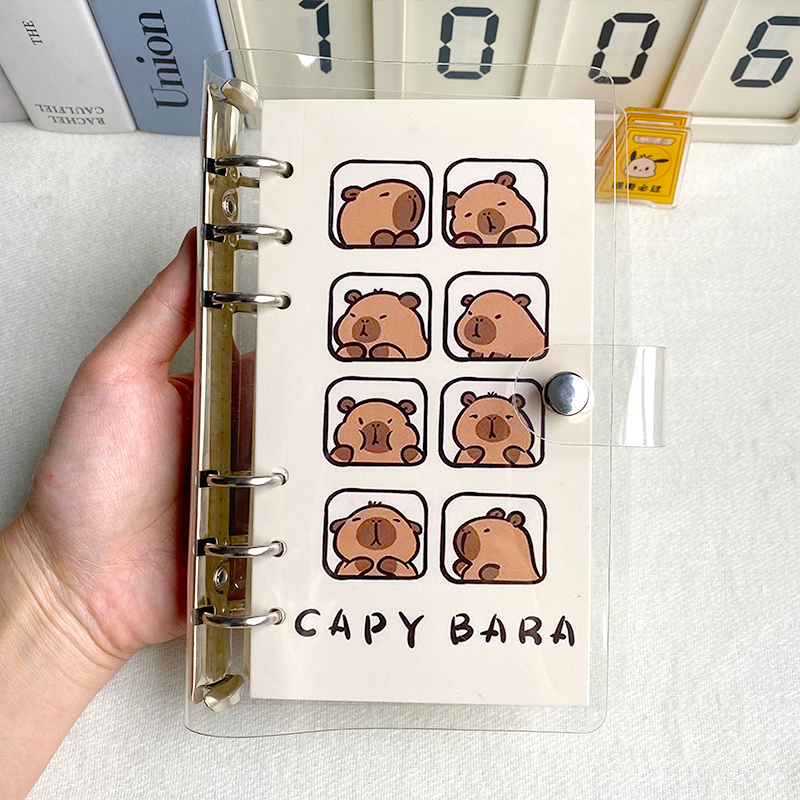 卡皮巴拉理财本记账本家庭收支明细活页本子可拆卸可爱搞怪手账本