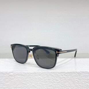 斯文败类半框眼镜男近视磁吸墨镜商务开车偏光TF夹片5683一镜双用