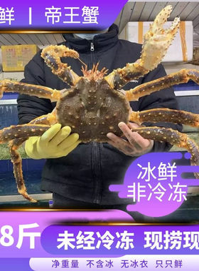 冰鲜帝王蟹鲜活超大花椒活物螃蟹海鲜10斤大闸蟹帝阿拉斯加皇帝蟹