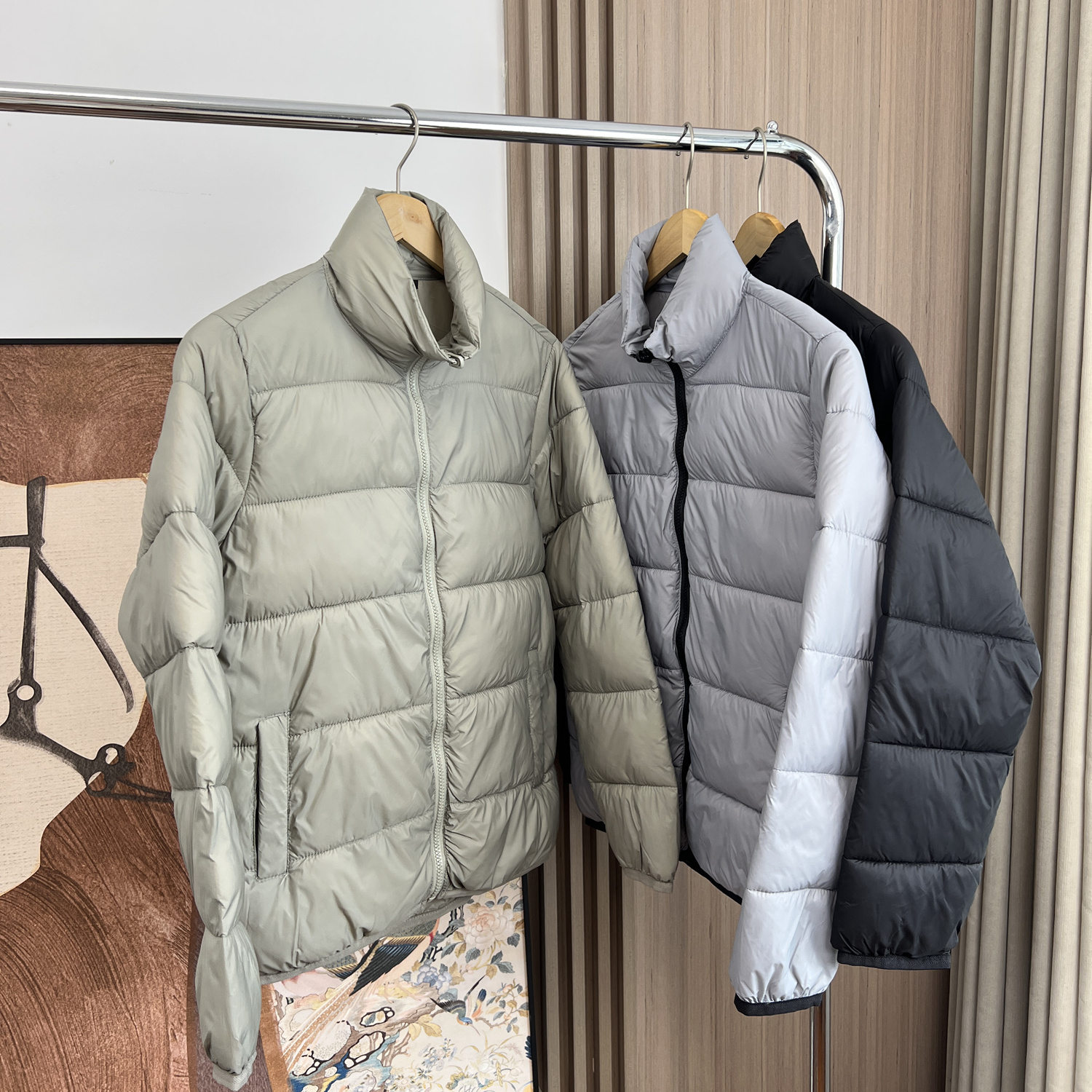 ODM公司单！蓬松轻盈！外贸男装秋冬立领防风保暖棉衣棉服外套潮