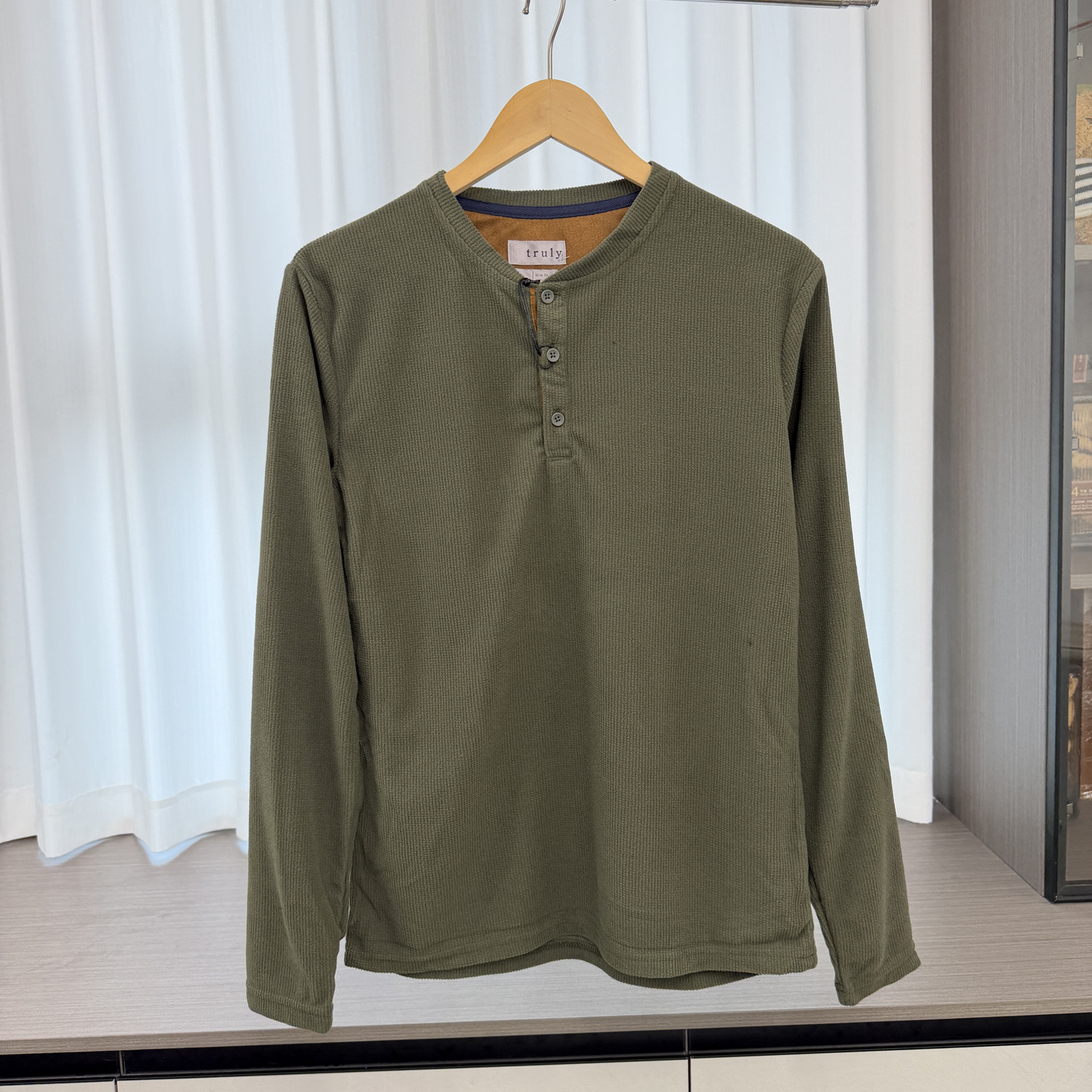 美式复古亨利领保暖长袖打底衫