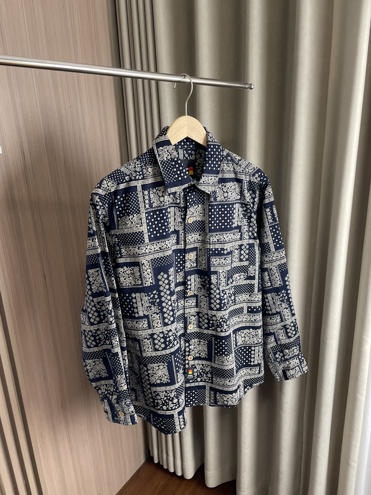 太帅了！全棉水洗！春夏男士外贸复古腰果花名族风印花长袖衬衫潮,男装,衬衫,淘宝优惠券,粉丝福利购,淘宝优惠卷