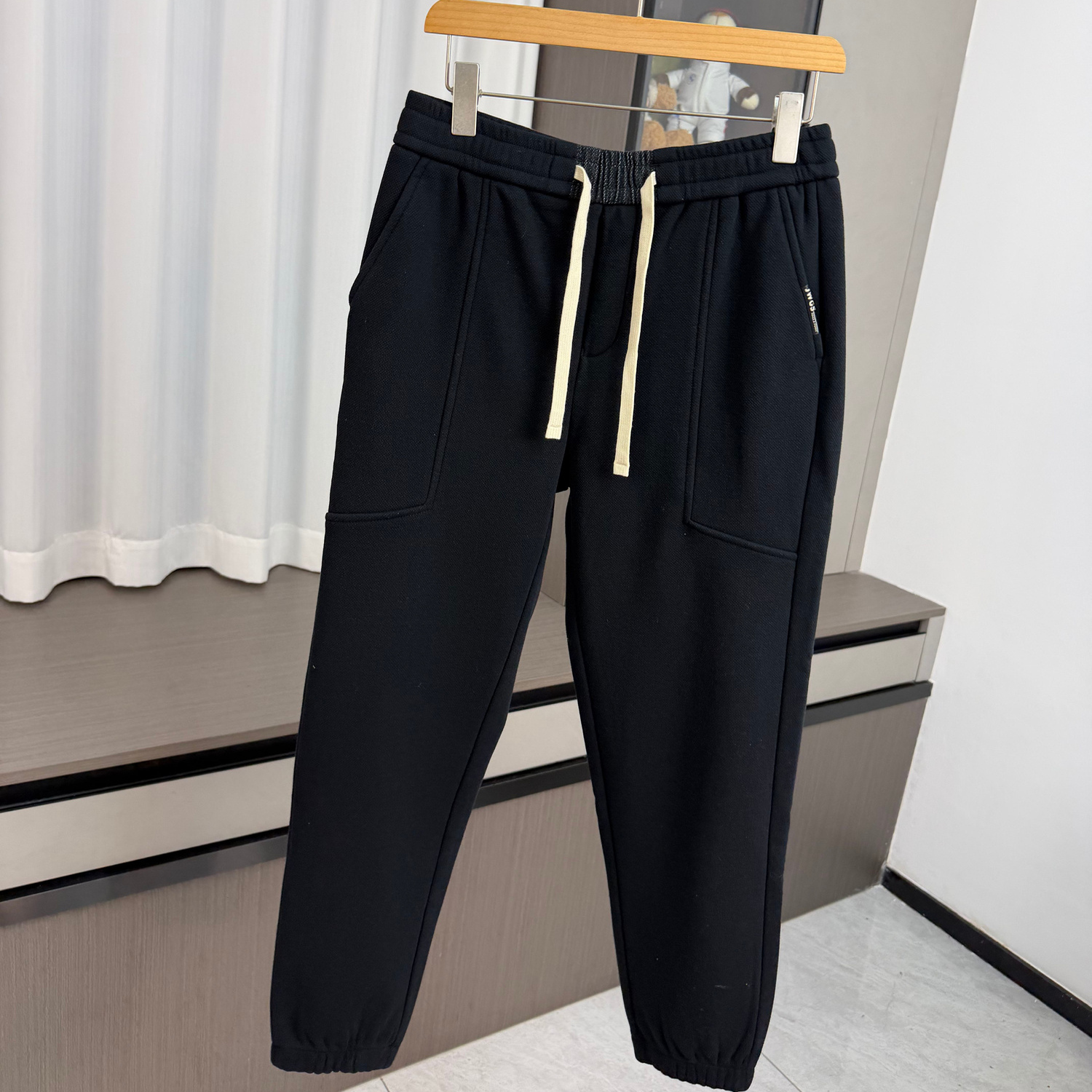 一条过冬！立体剪裁！外贸男装秋冬松紧腰舒适加绒加厚休闲卫裤潮