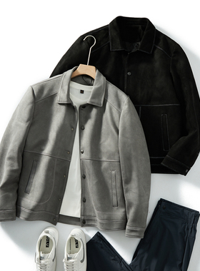 ODM出品！保暖防风！ 外贸男装秋冬麂皮绒夹棉休闲翻领棉衣外套潮