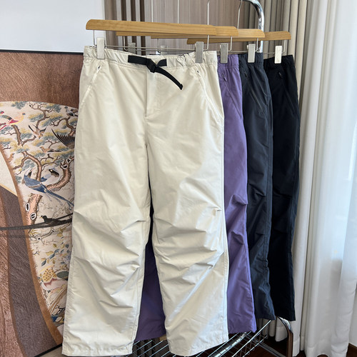 户外机能！情侣款！外贸男装冬季防风防水加绒保暖直筒休闲伞兵裤