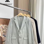 秋季 外贸男装 纯色通勤透气休闲单西服外套差 平滑柔顺 大厂订单