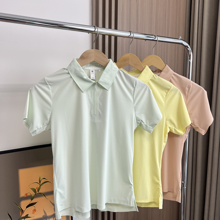 简约系！冰肤速干透气！外贸女装夏季户外运动休闲翻领短袖POLO衫
