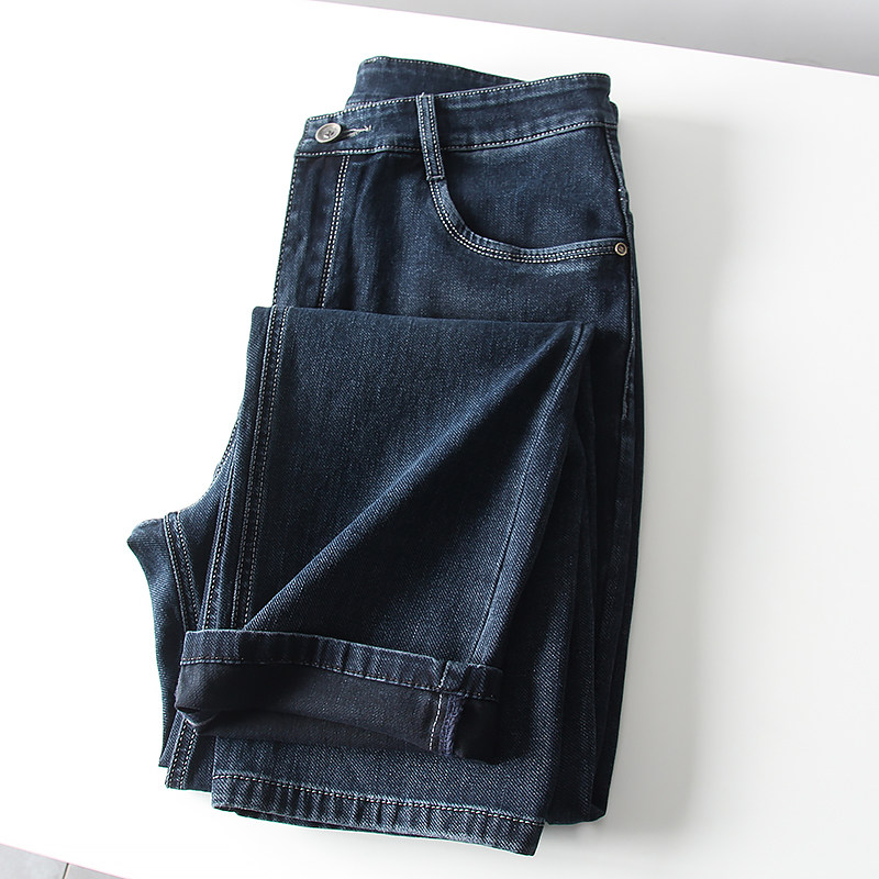 敲赞版型！ODM公司单！弹力舒适！秋季男士外贸直筒纯色牛仔长裤