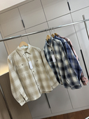 衣间 秋季 男女外贸水洗棉柔软双口袋格子长袖 重磅主推式 衬衫 外套