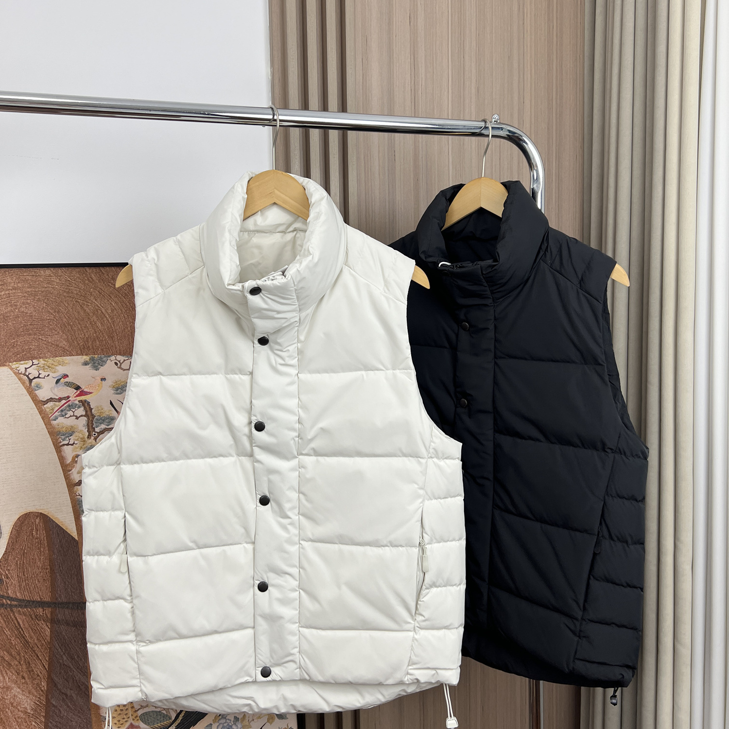 保暖绗棉无袖立领羽绒马甲