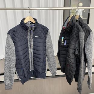 小众G端线！内里复合加绒！ 外贸男装秋冬保暖立领拼接棉服外套潮