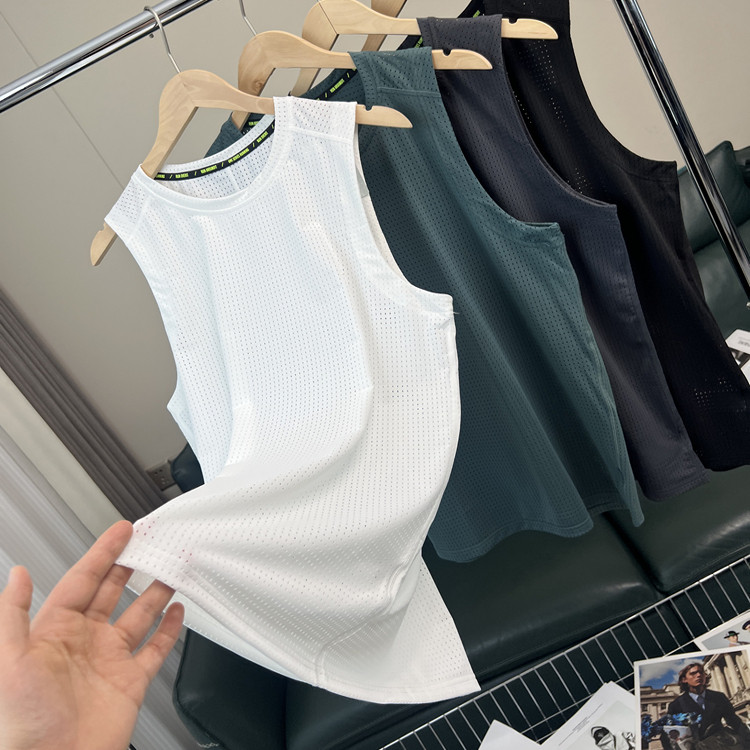 走波兰！科技3D蜂窝肌理！夏季男士外贸凉爽透气高弹休闲马甲背心