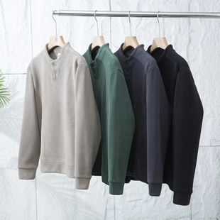 秋冬轻盈保暖加厚套头休闲卫衣潮 外贸男装 设计师线 双面奥粒绒