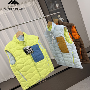 秋冬撞色减龄百搭保暖立领棉马甲外套 外贸男装 户外山系 情侣款