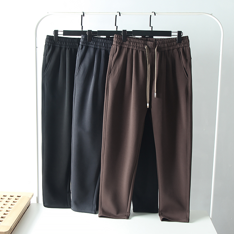 时尚松紧腰直筒休闲裤