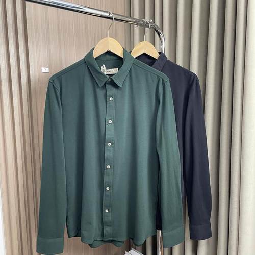 高级质感！软糯亲肤！外贸男装春季舒适透气纯色通勤百搭长袖衬衫