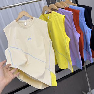 夏季 外贸男装 清凉透气休闲运动百搭背心T恤 明线设计 自留推荐