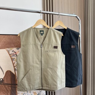 秋季 抗撕裂 男女外贸户外休闲坎肩背心V领马甲 全棉透气 欧美单