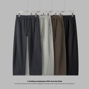 松紧腰防风加绒保暖休闲卫裤 设计师线 冬季 外贸男装 潮 舒适细腻