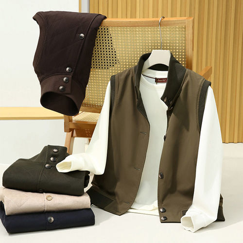 冬季三防绵羊毛填充双面穿马甲