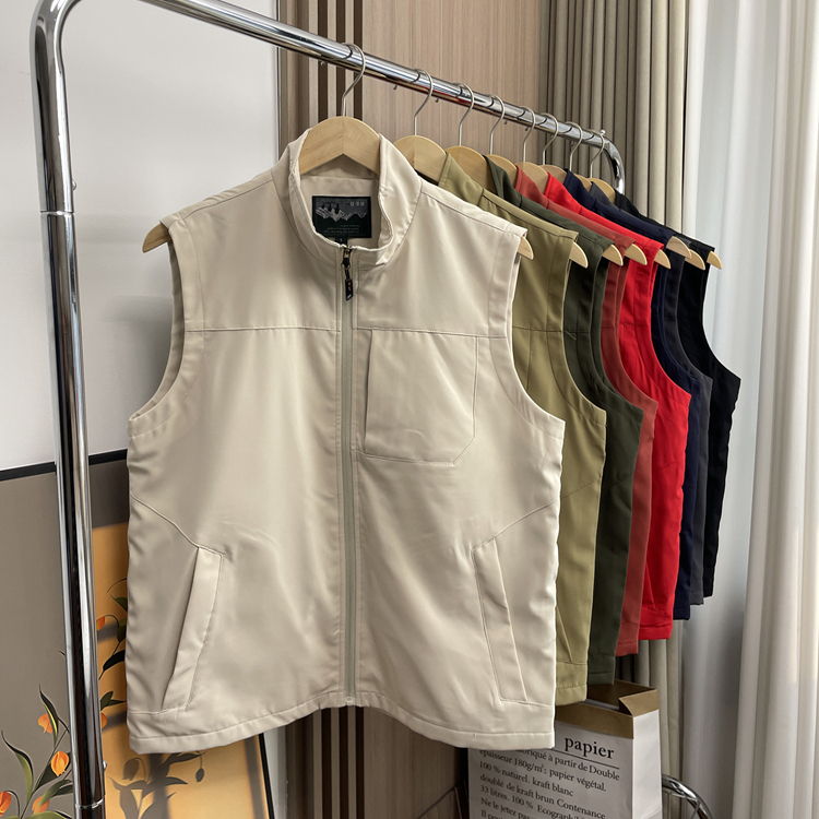 立领百搭工装多口袋马甲