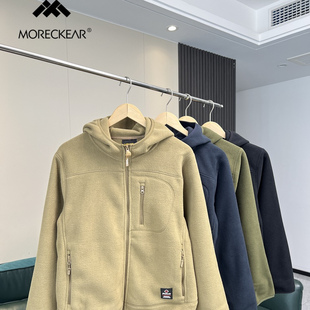 反季福利！男女同款！外贸男装秋冬加绒保暖摇粒绒连帽休闲外套潮