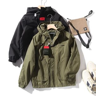 轻工装风!立体剪裁!外贸男装秋冬休闲宽松连帽加厚保暖夹克外套